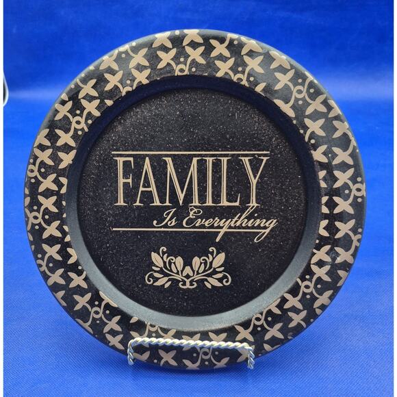 FAMILY Is Everything Black Gold Decorative Plate 9.5" Diameter - Picture 6 of 6